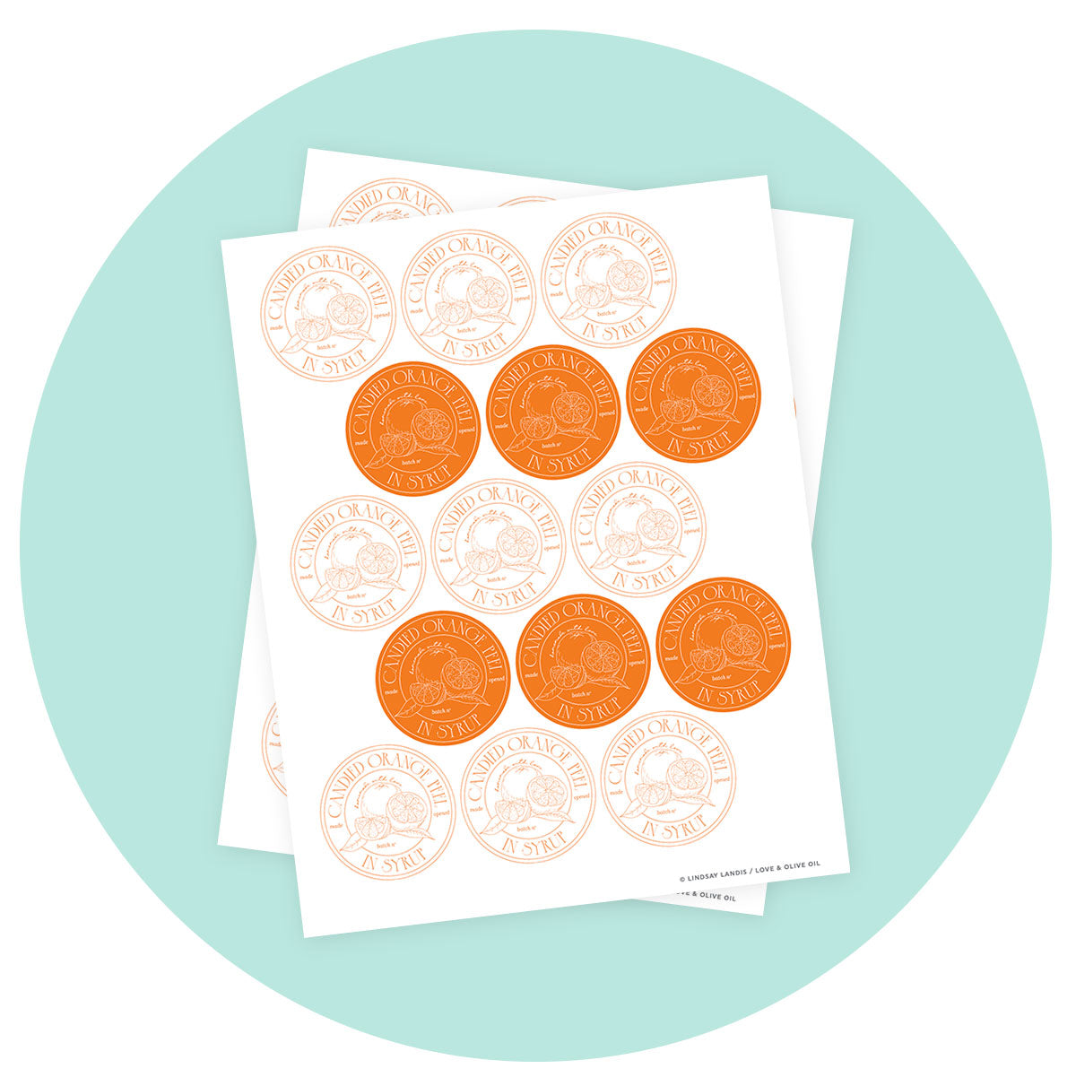 Candied Orange Peel Printable Label Template