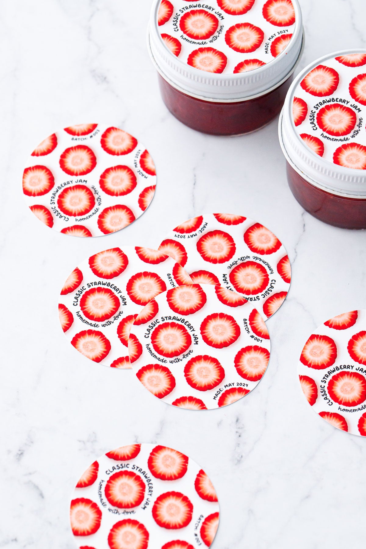 Classic Strawberry Jam Printable Label Template